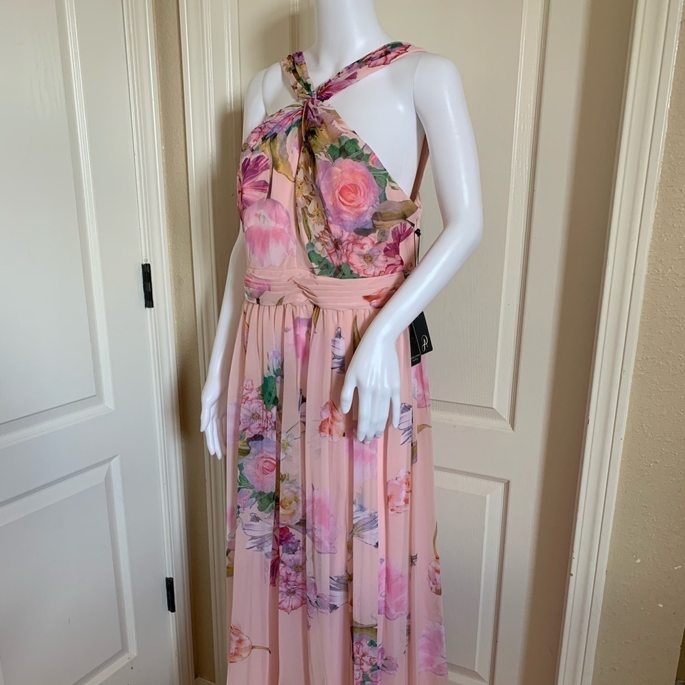 Adrianna Papell Floral Printed Chiffon Gown - Picture 8 of 16